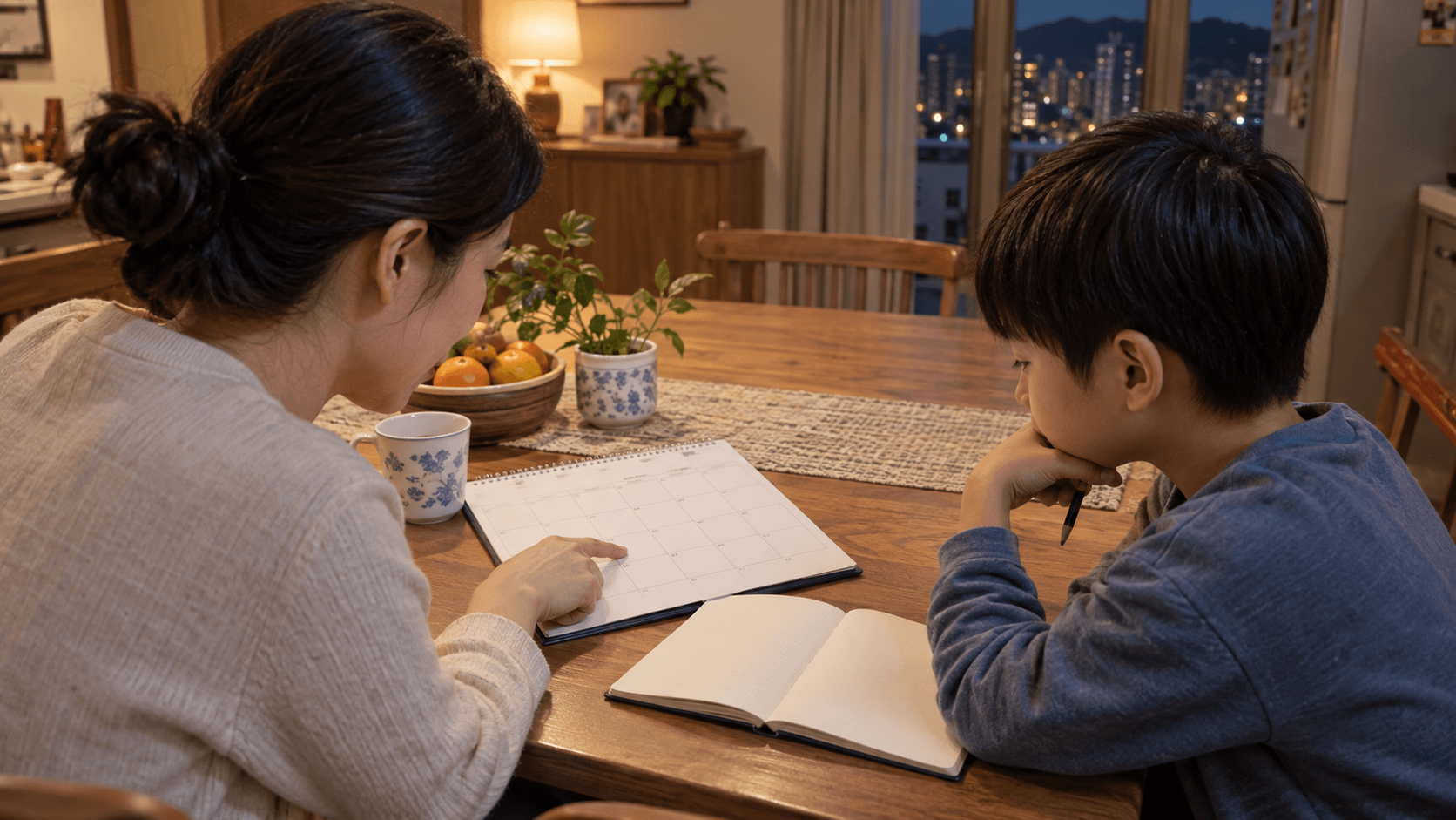 示意圖:家長與孩子規劃可持續的三語沉浸式學習節奏